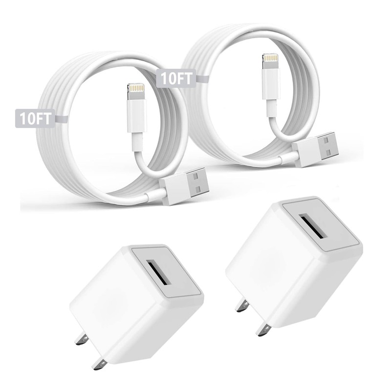 iPhone Charger 10FT, [Apple MFi Certified] 2-Pack Long Fast Charging Lightnin...
