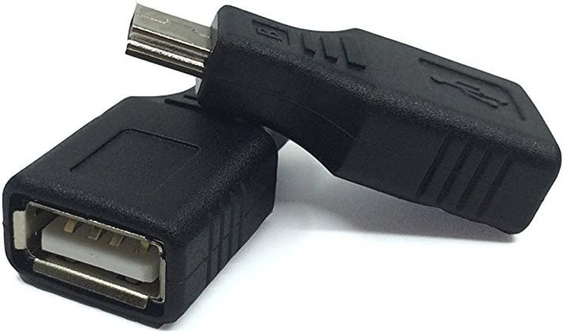 2 Pack USB 2.0 Type a to Mini USB 5-Pin Type B Female/Male Adapter – Black