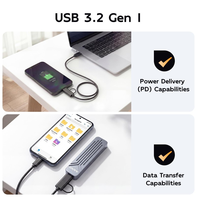 USB to Cable, Fast Charging Cords 1.96ft QC & PD 2-in-1 USB-A/to Charger Cord... gallery