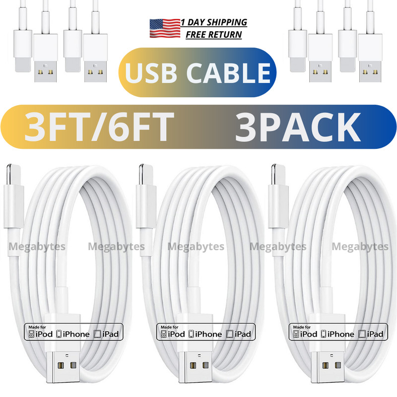 USB Charger Cable Charging Data Sync For iPhone 13 12 11 Pro Max SE XR XS 8 iPad