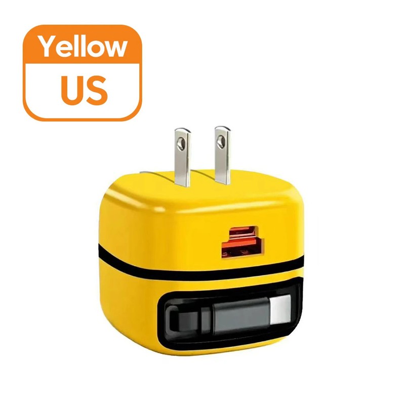 Elough 65W USB Type C Phone Charger Universal Travel Adapter Retractable Fast
