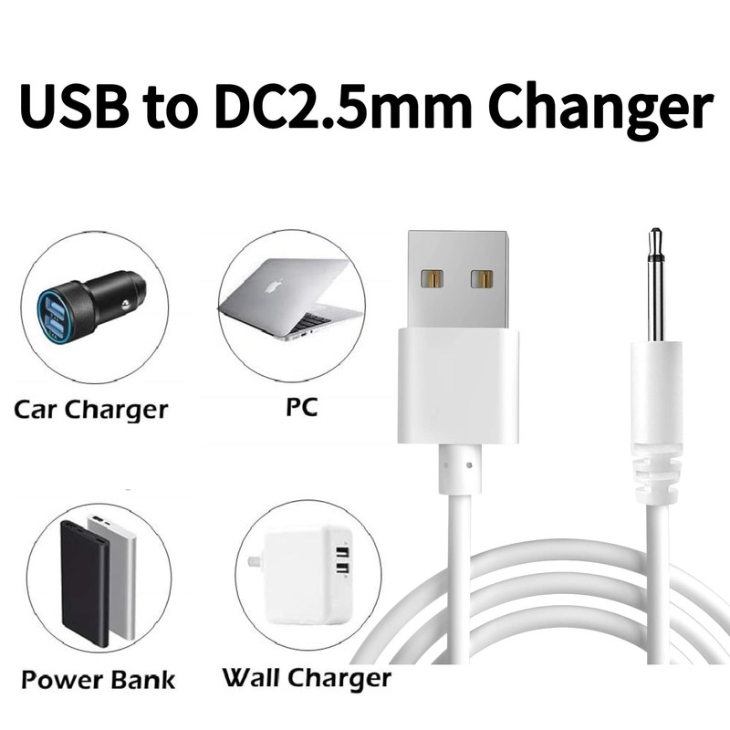 2 Pack DC 2.5mm Fast Charger 2.7Ft Replacement USB Power Supply Cable Cord gallery