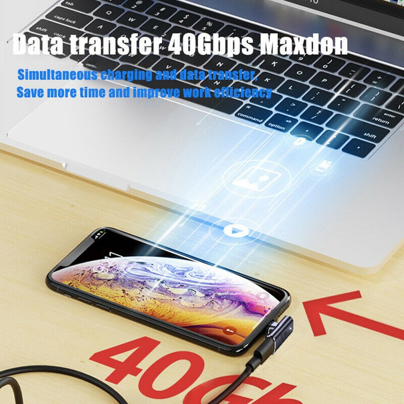 100W USB-C To Type-C Magnetic Adapter Fast Charging Right Angle Converter Cable gallery