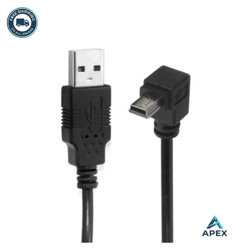 Mini USB Cable 0.5M 90 Degree Angled 5 Pin Male Data Sync Charge Extension Cord