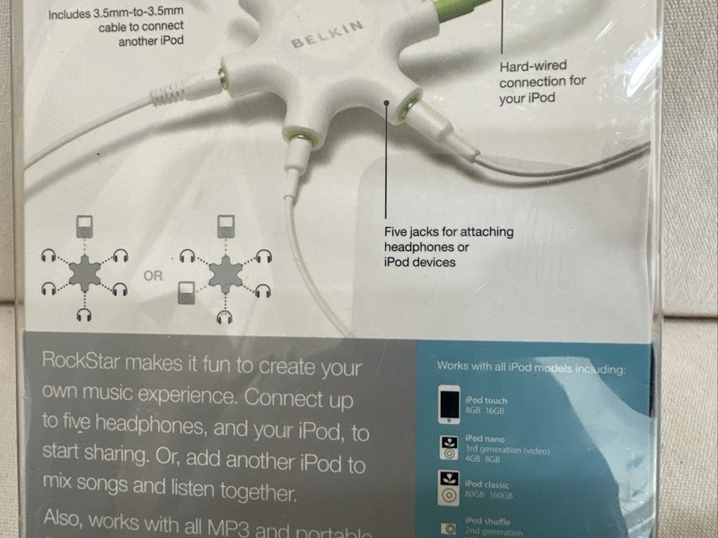 Belkin RockStar Five Headphones Connections Aux split Share gallery