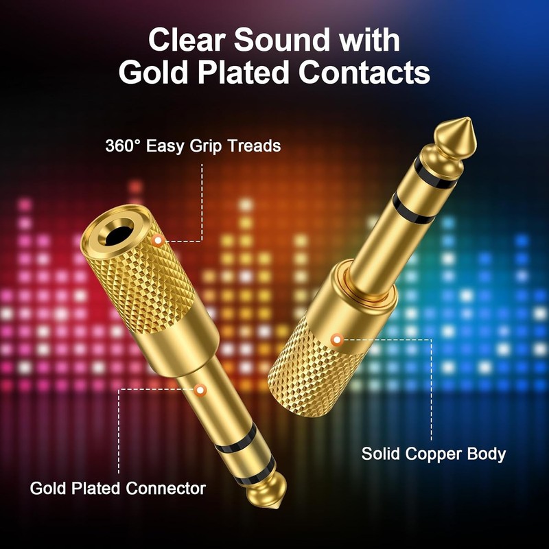 6.35mm Male to 3.5mm Female Audio Adapter Thick 1/4 to 1/8 Inch Jack Adapter gallery