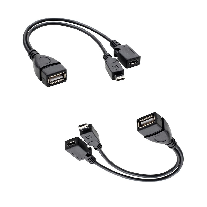 2-in-1 Micro USB to USB Adapter OTG Cable + Power Cable