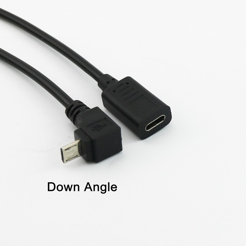 1pc USB 3.1 Type C Female to Micro Male Data Charger Adapter Connector Cable 1FT