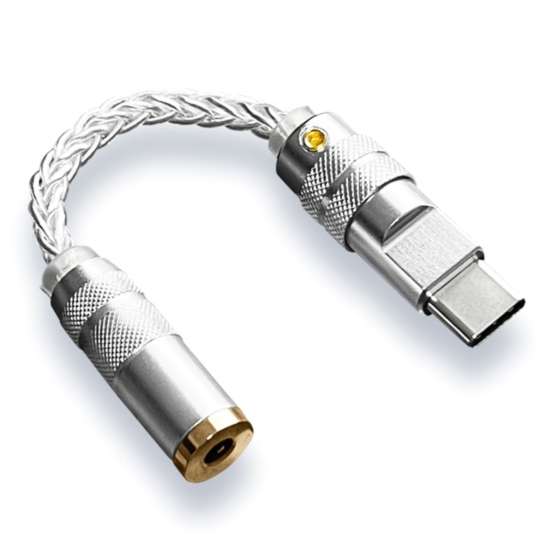 USB C to 3.5mm Earphone Port Cable, 11cm Fabric Cord for Calls