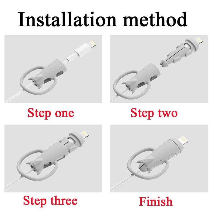Data Cable Protector, Cute Silicone Cord Saver Data Cable Winder 2 in 1 Anti-... gallery