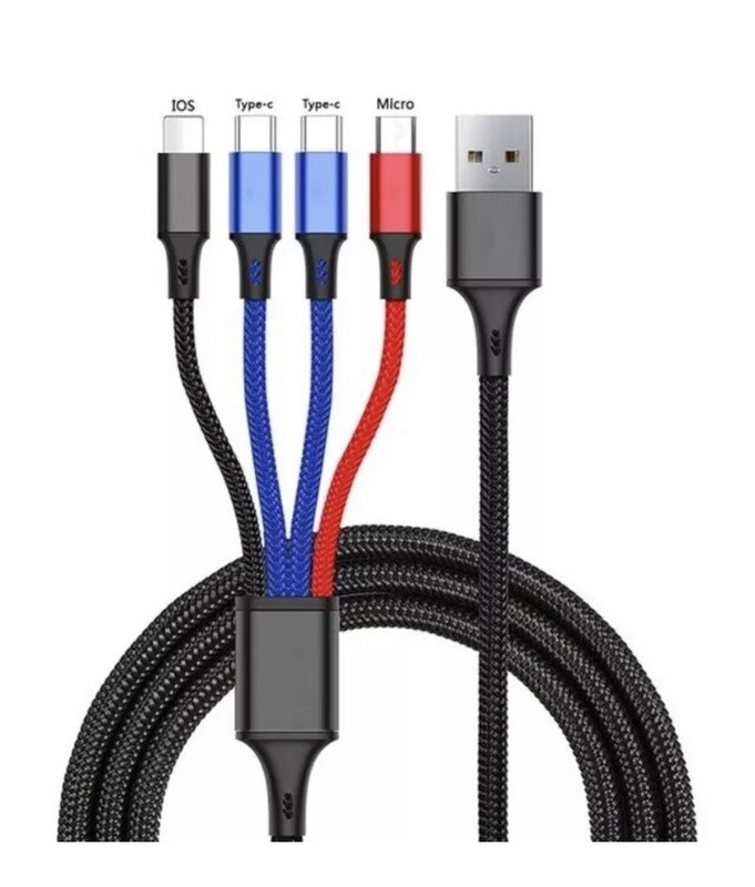 4 in1 Multi USB Charging Cable Fast Charger Cord For iPhone/Samsung/Type C/Micro gallery