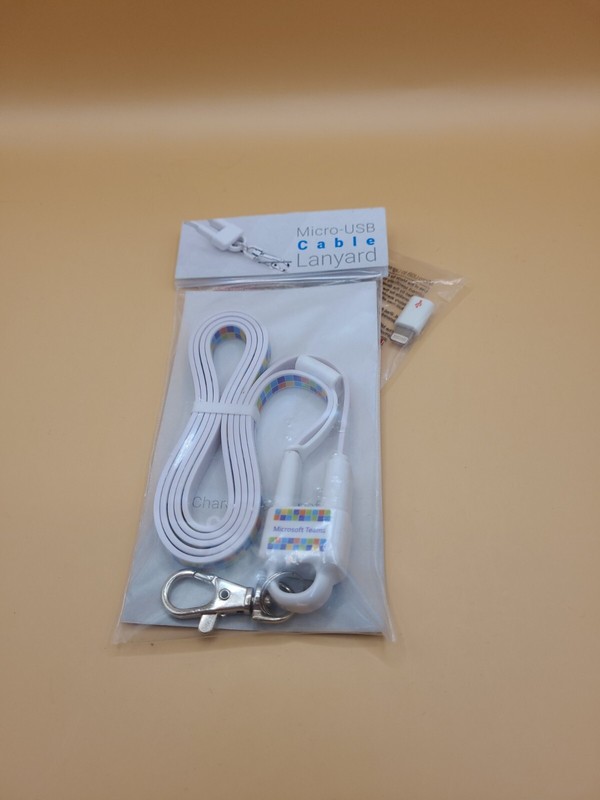 MICROSOFT TEAMS Micro USB Cable Lanyard w Adapter NEW
