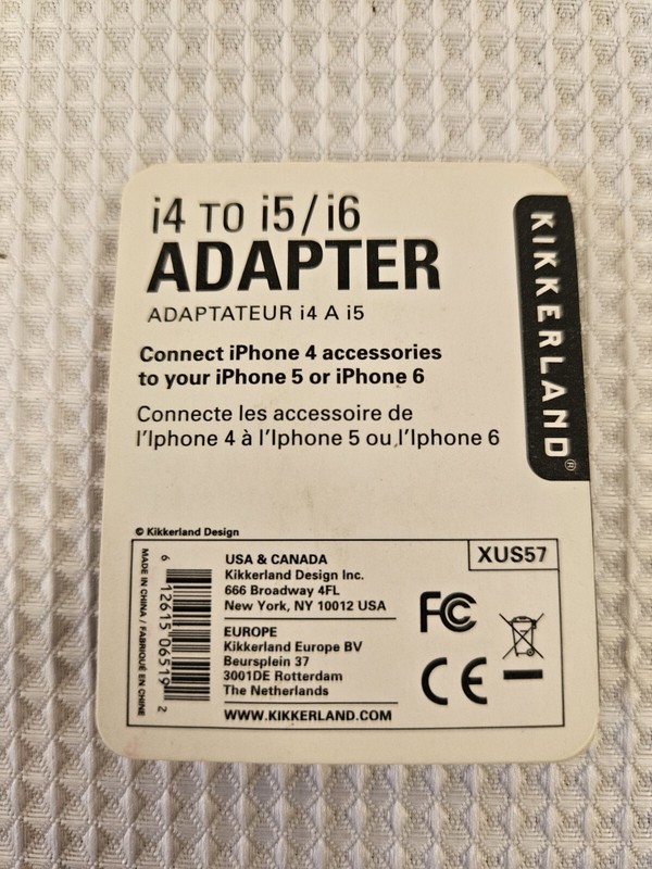 Kikkerland i4 to i5 Adapter Color White NEW gallery