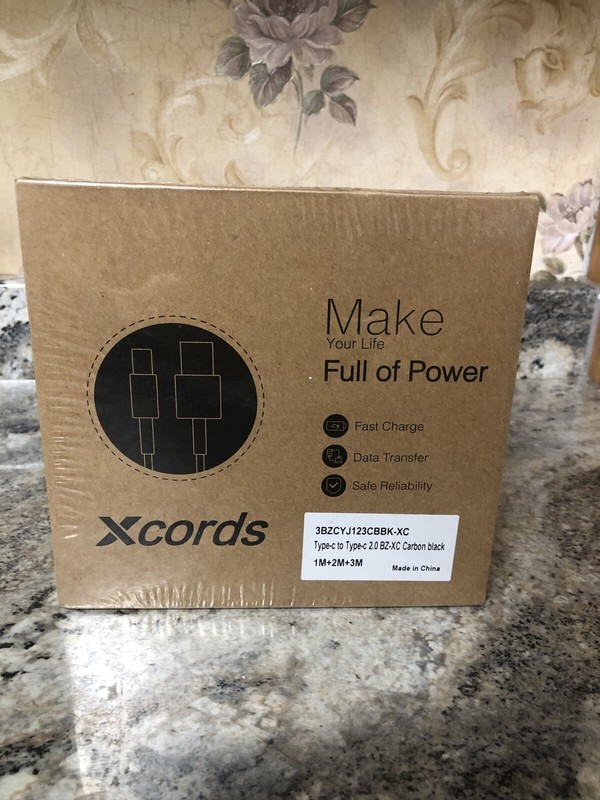 New Sealed Xcords Type C To Type C Set Of 3 1M 2M 3M Cords Carbon Black