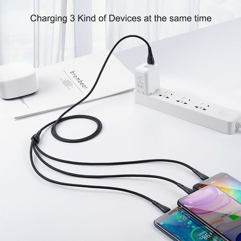Mcdodo 3in1 Braided Type-C Micro USB Cable Charger for iPhone 12 11 Samsung S21 gallery