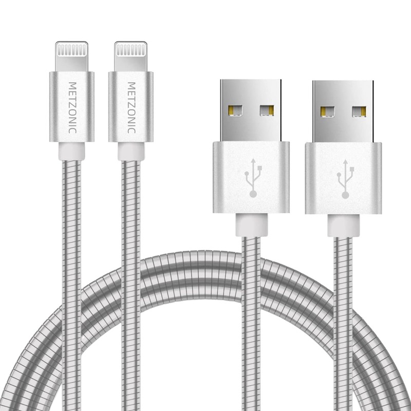 MFi Certified Charger Cable[2 Pack, 6.6 Feet] Metal Braided USB Cable with In...