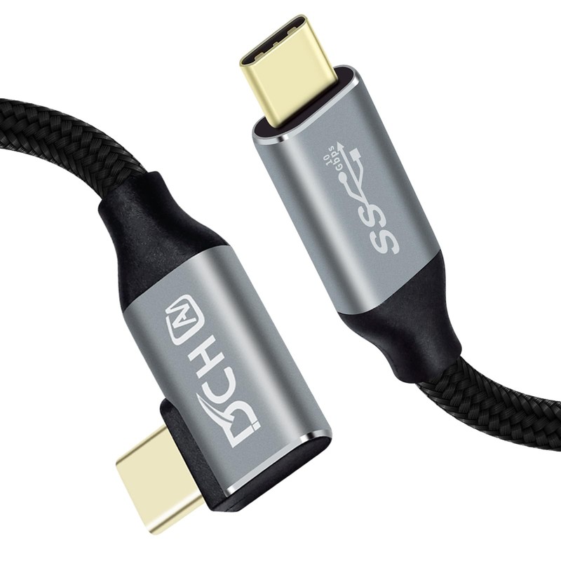 USB C to USB C Cable 6ft 90 Degree Right Angle 100W 10Gbps 4K Type C Cord