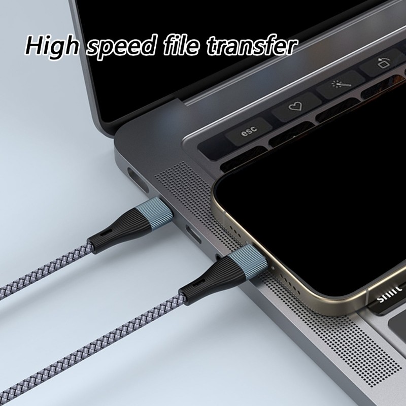 1 to 2 Port USB C Charging Cable PD100W Nylon Braid 130CM Length gallery
