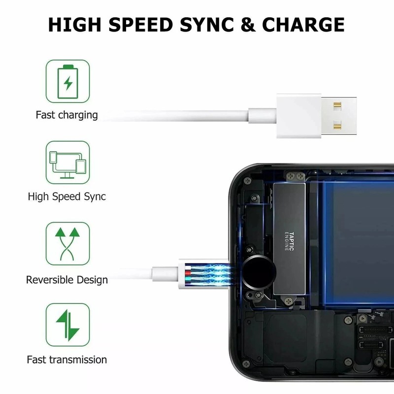Foxconn 100X USB charging cable suitable for Apple iPhone 13 Pro Max, 12 11,X 8 gallery