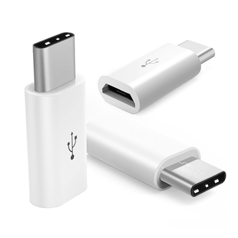 3 Pack USB 3.1 Type C Male to Micro USB Female Adapter Samsung Galaxy S8 – White