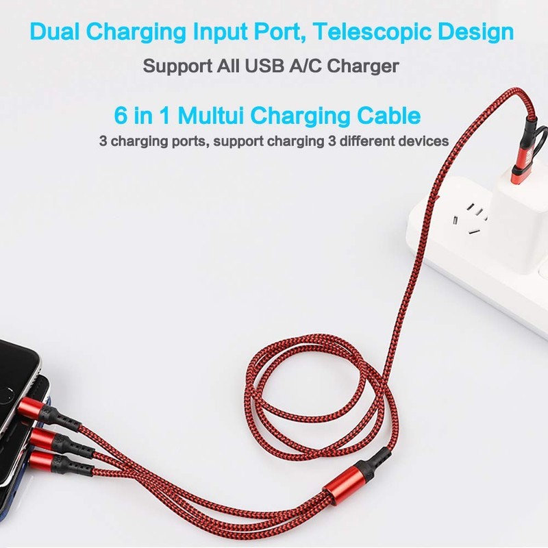 Travel Essentials, USB C Multi Charging Cable[3Pack 4ft] 6 in 1 USB A/C to US... gallery