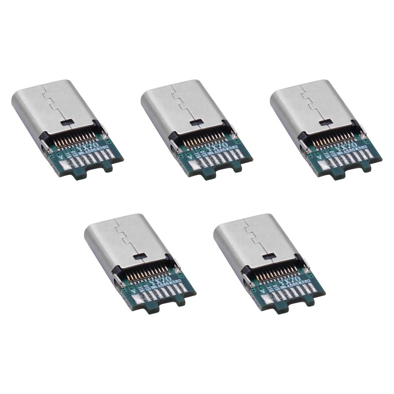 5pcs 3-5V Type C USB 3.1 24Pin Female Jack PCB USB Connector Breakout PCB