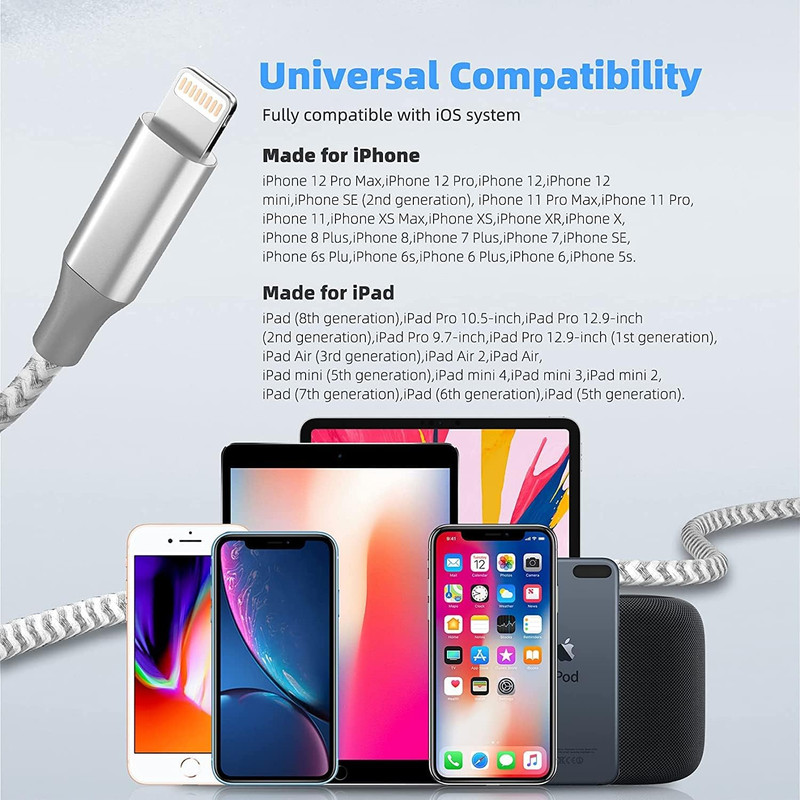 Iphone Charger [Apple Mfi Certified] 3Pack 10FT Long Lightning Cable Fast Chargi gallery