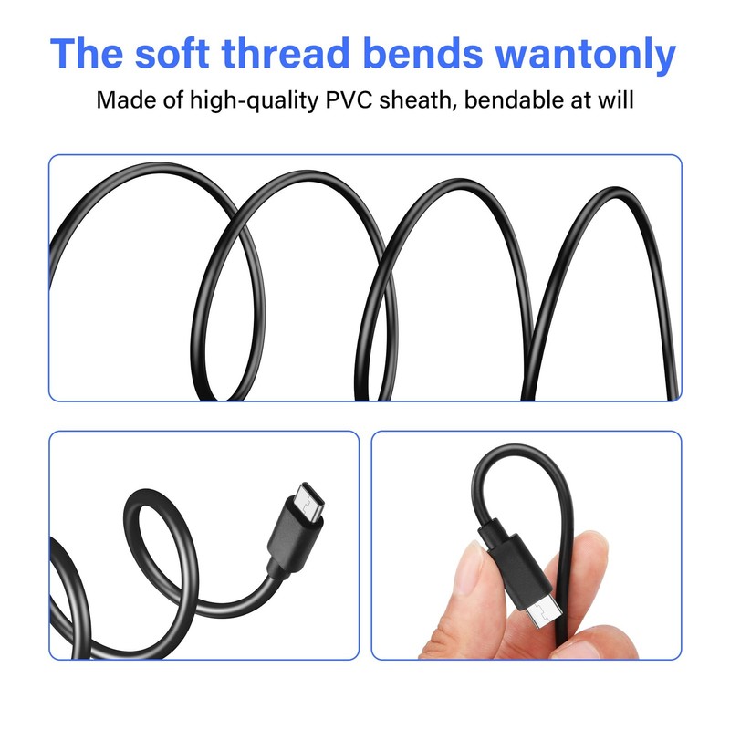 USB-C Pigtail Power Cable 2 Pack 0.5M 4-Core Bare Wire Extension Data Cable gallery
