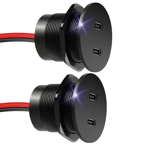 50W 12V USB Outlet Dual 25W USB-C Charger PD 3.0 Aluminum Fast Charging 2Pcs gallery