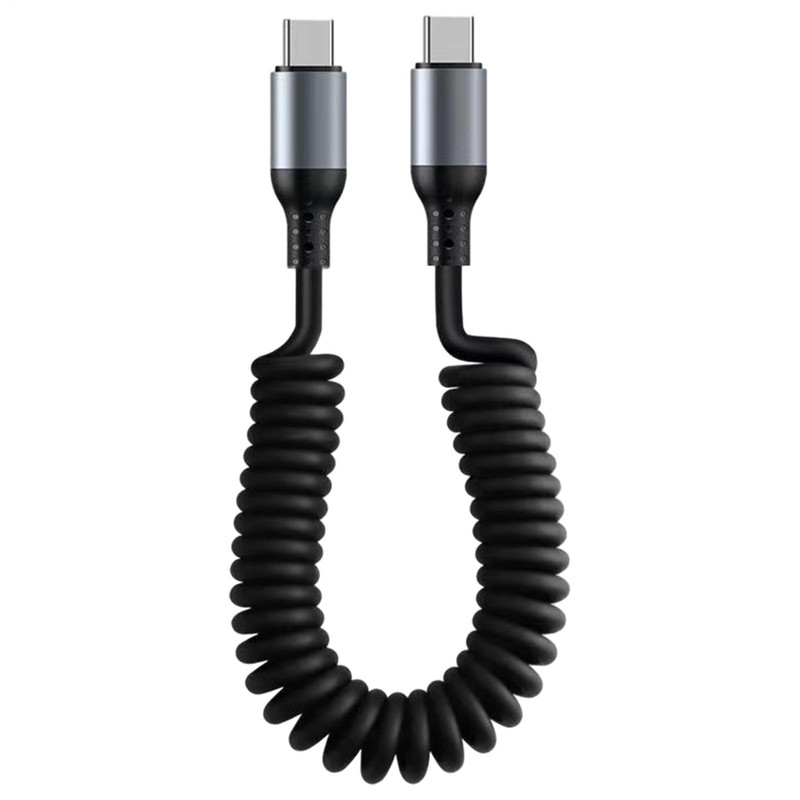 USB C Fast Charging Cable Spiral Type C Charger Fast Charging Coiled USB C Cable