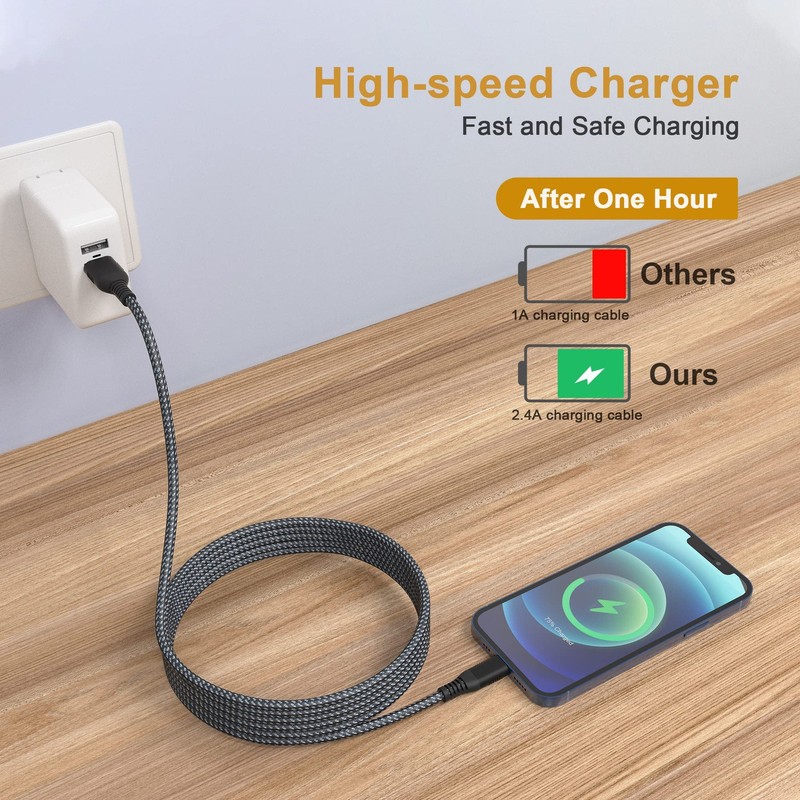 iPhone Charger 26FT/8M [Apple MFi Certified] Lightning Cable Extra Long iPhon... gallery