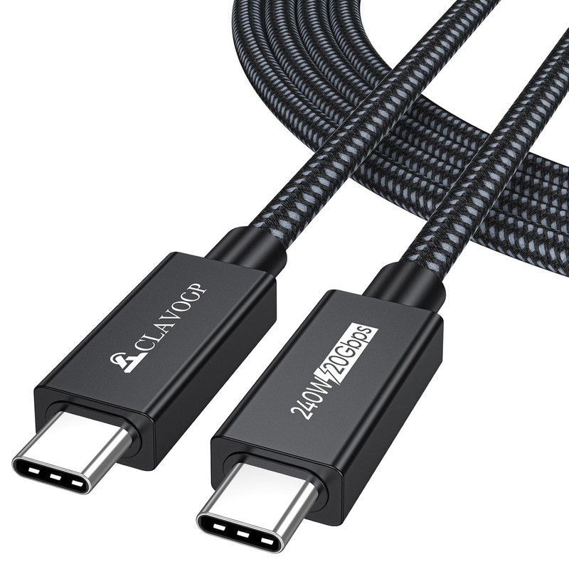 USB C Monitor Cable 6Ft 8K 60Hz 4K 144Hz Video Data Transfer 20Gbps Power