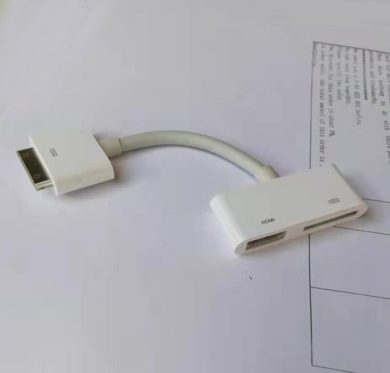 30pin Male To HDMI & 30p Female Cable for Apple Ipad1/2 Iphone 4s/4/3GS ITouch4