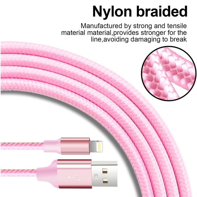 iPhone Charger, 5 Pack 3/3/6/6/10FT Apple MFi Certified USB Lightning Cable N... gallery