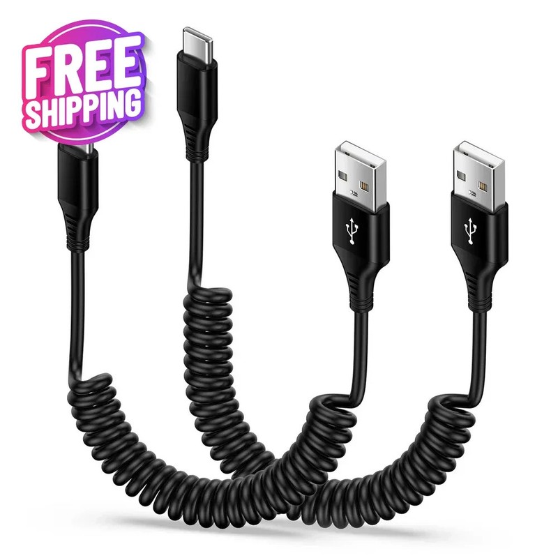 2x Cable USB C para Android Auto Samsung de Carga Rápida para Automóvil Coche