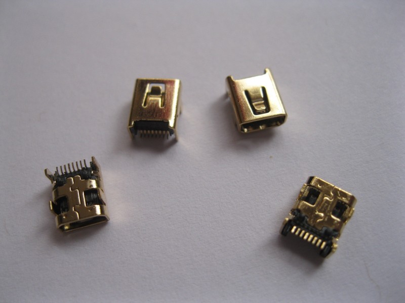60 pcs Mini USB Jack Socket Female Connector 8 Pin Gold Plated