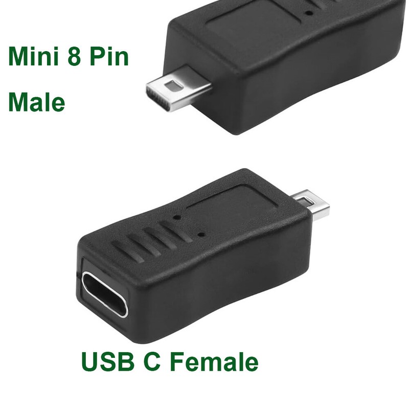 10pcs Mini USB 8 Pin Male to C Female Convertor Adapter Charge Data Sync Camera gallery