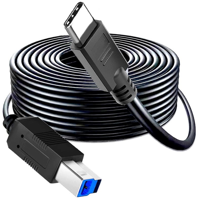 40FT USB C to USB B 3.0 Cable for Docking Station External Hard Drive Scanner