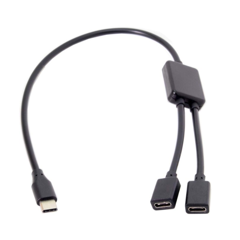 cablecc 30cm Type-C to Dual Ports USB-C Female Hub Cable 30cm, 1 2 gallery