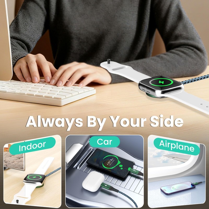 Travel Essentials for iPhone iWatch Charger, 3 in 2 USB Cable for iWatch/iPho... gallery