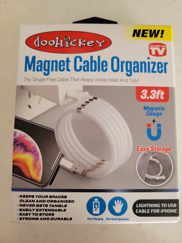 DOOHICKEY as seen on tv Magnet Cable Organizer Lighting To USB cable for iPhone