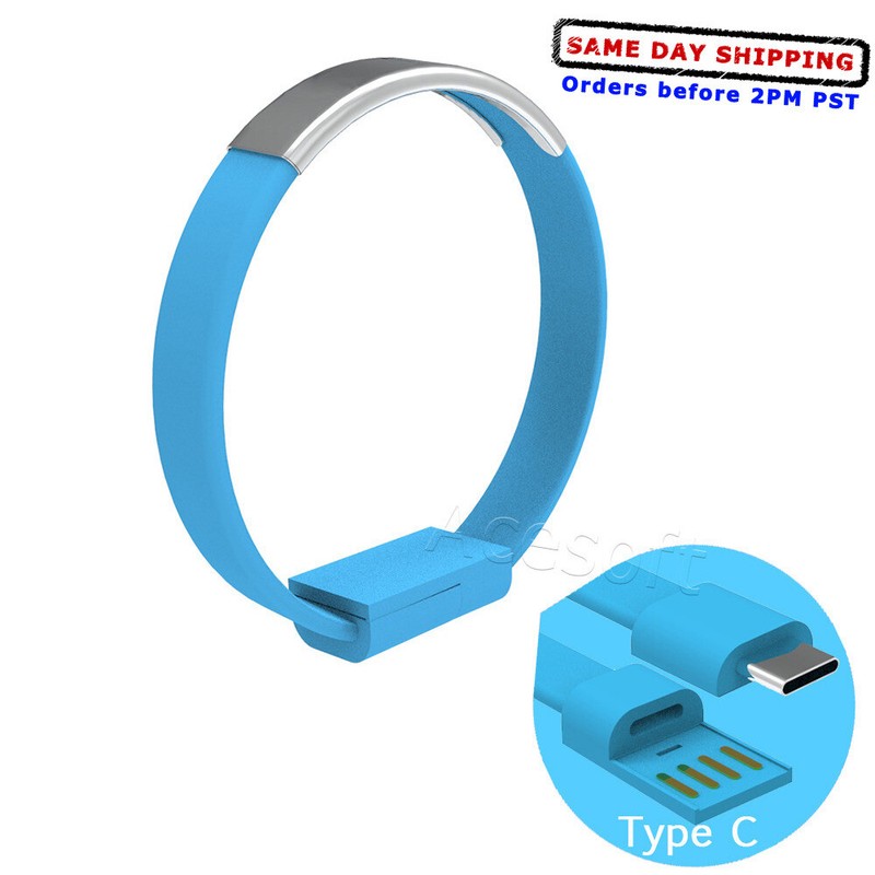 Durable Type-C USB 3.1 Cable Bracelet Wristband Charger Charging Data Sync Cord