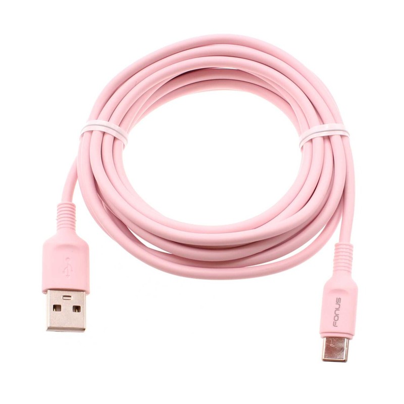 For Galaxy A13/A14/A15 Pink 10ft Long USB-C Cable Charger Cord Power Wire Type-C