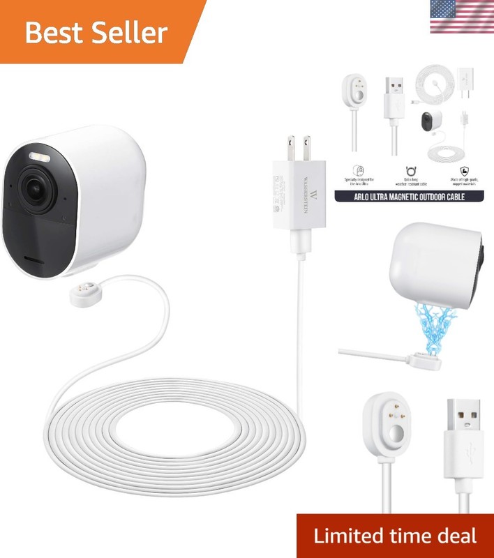 16ft Magnetic Charging Cable with Quick Charge Adapter for Arlo Ultra/Pro Models