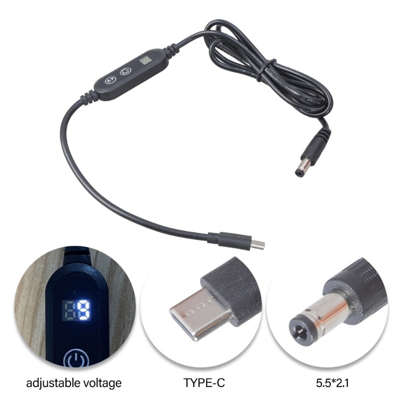 Type C to 5.5x2.1mm 5V 9V 12V 15V 20V Power Connector Charging Cable for Monitor gallery