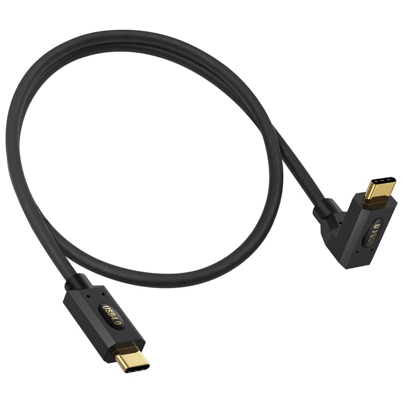 2ft 240W USB C Cable 90 Degree Up Down Angle 40Gbps 8K/60Hz Thunderbolt 4