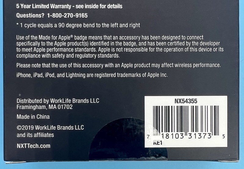 NXT Technologies Technologies 4 Ft. Lightning to USB Cable White NX54355 gallery
