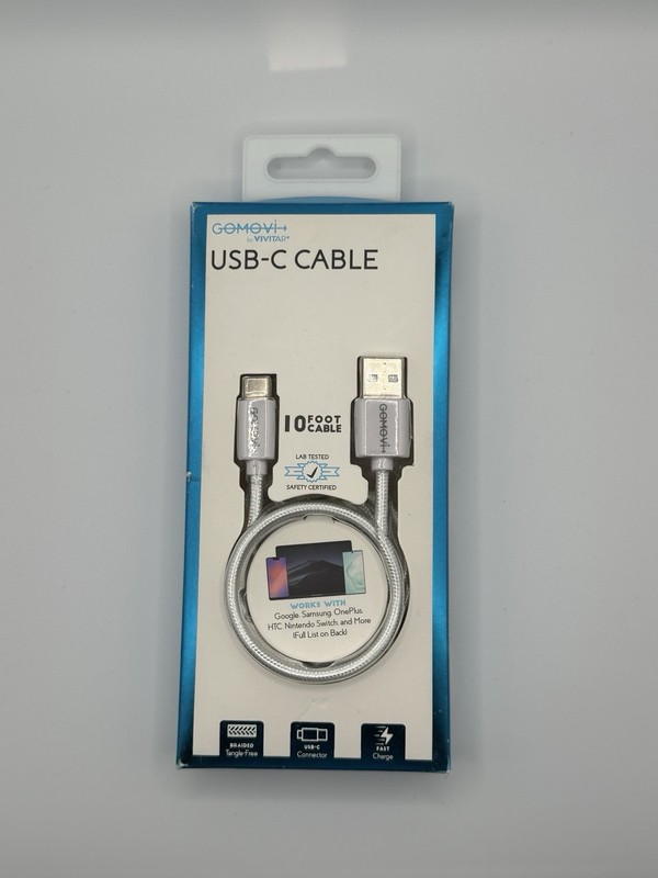 Gomovi by Vivitar USB-C 10 Foot Cable Works with Samsung, Nintendo Switch & More