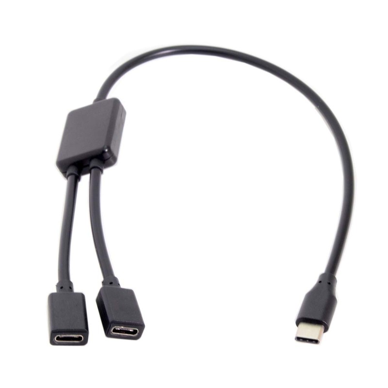 cablecc 30cm Type-C to Dual Ports USB-C Female Hub Cable 30cm, 1 2