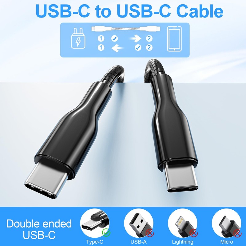 13FT USB C to USB C Cable, Cat/Dog Chew Proof Charger Cord, Long Metal Braide... gallery